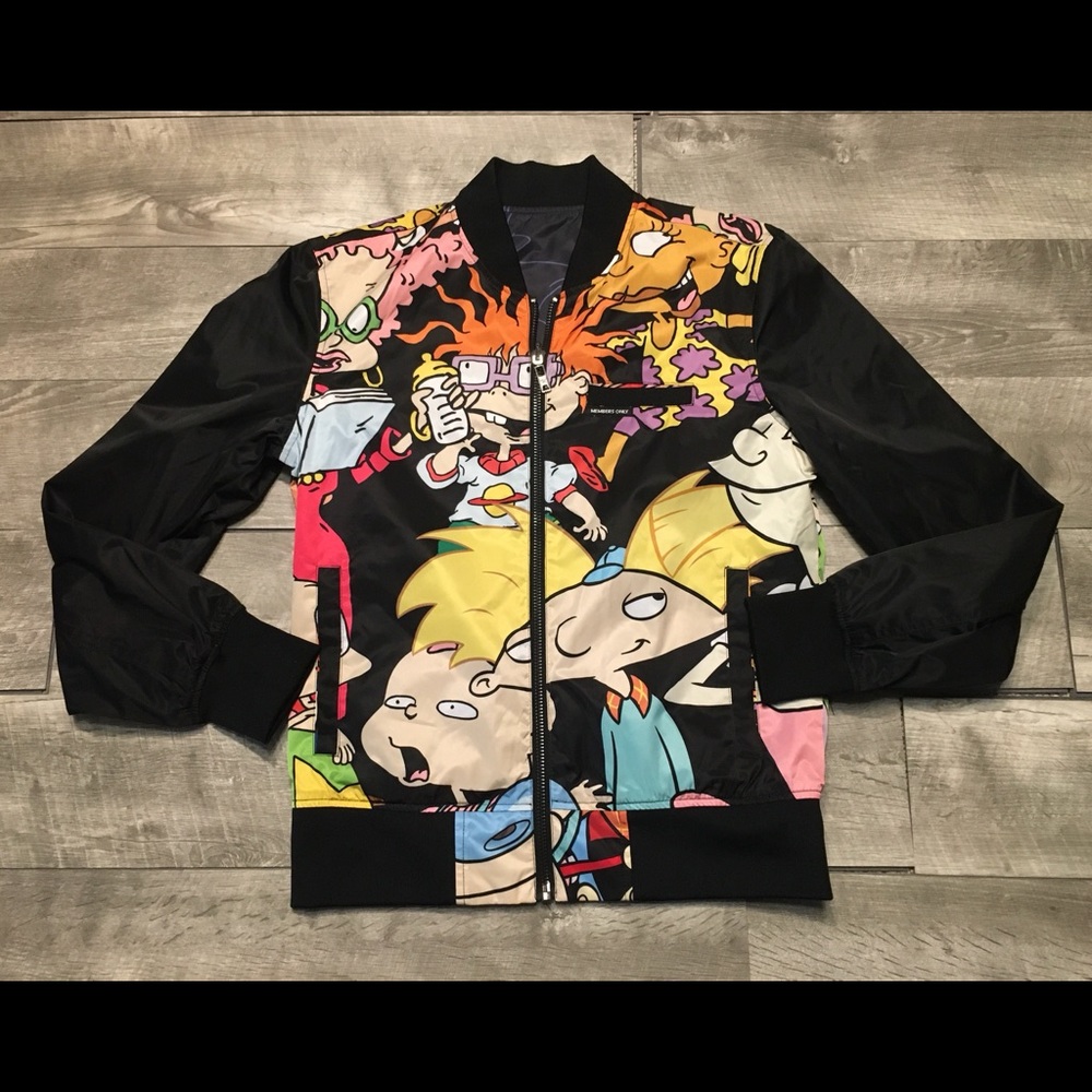 Members Only X Nickelodeon RugRats Rug Rats Mens Cartoon Jacket Coat Size Small